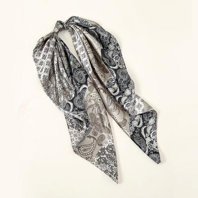 Baotou Sunscreen Headscarf Women's Classic Contrasting Color Cashew Nut Print Satin Square Scarf Versatile Shawl