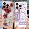 Flower Butterfly Women Fashion Back Cover For iPhone 16 Pro 16 Plus 16 Pro Max Phone Funda Transparent Soft TPU Silicone Case
