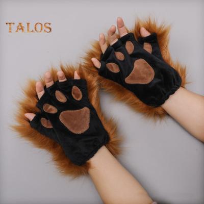 1 Paar Winterhandschuhe Wolfspfoten Füchse Krallen Fäustlinge Hautfreundlich Wärmedämmende Handschuhe Party Cosplay Kostüm