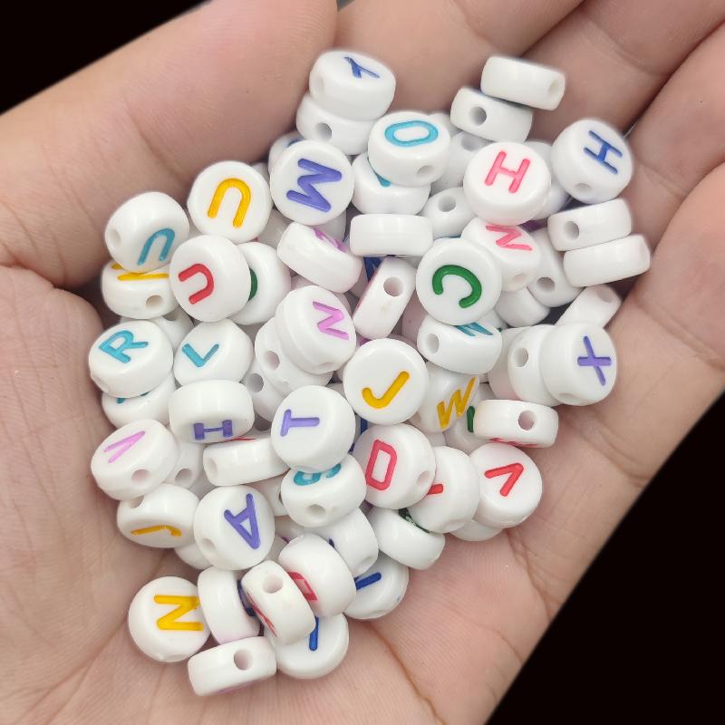 20 Pezzi 10mm Colore Caramella Acrilico Lettera Perline Sciolte Fai da Te Artigianato Collana Bracciale Ciondolo per Creazione di Gioielli