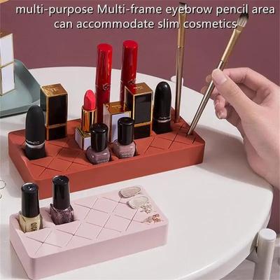 Nuovo stile organizer da tavolo in silicone per rossetto, contenitore per cosmetici, scatola per trucco, matita per sopracciglia, pennello per rossetto