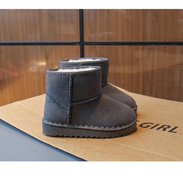 Children Snow Boots Leisure Thick Fur Platform Winter Kids Short Boot Four Colors Slip-on Unisex Concise Style Boys Girls Shoes