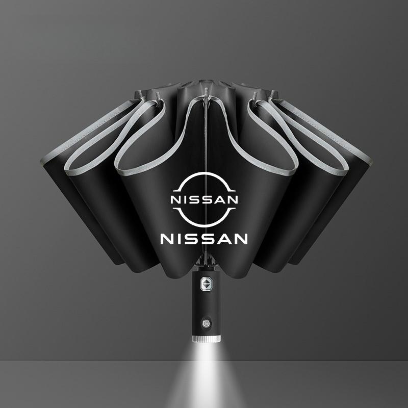 Regenschirm mit LED-Reflexstreifen Regen Windschirm Für Nissan sentra Serena maxima Versa Juke Micra rogue tiida x-trail nismo