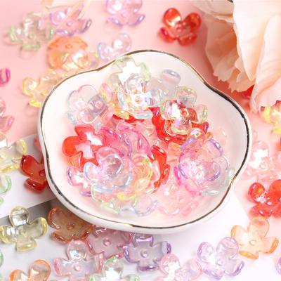 Receptáculo de Cuatro Pétalos de Alta Calidad Color AB Collar 17x6mm Pulseras Cuentas de Flor Alrededor de 120 piezas Cuentas Espaciadoras Amuletos Suministros Para Hacer Joyería