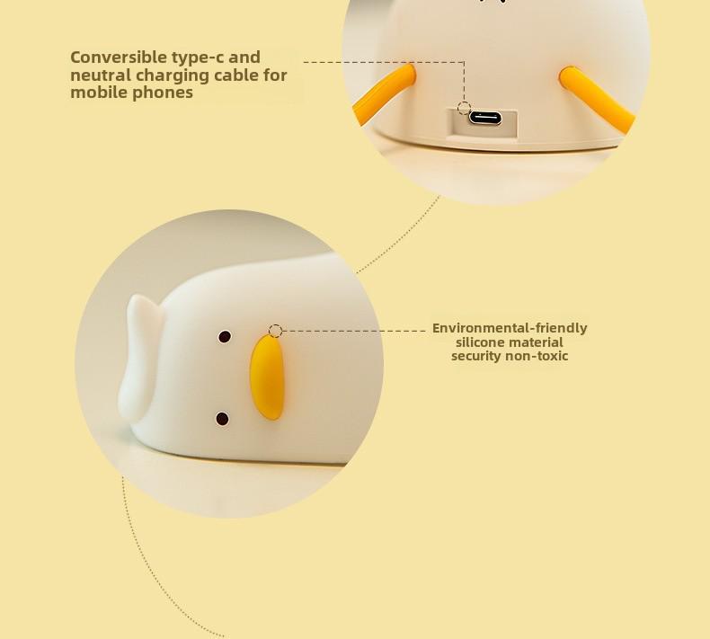 Silicone Duck Night Light & Phone Holder - Children's Gift