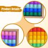 50x Rainbow Acrylic Cubes Blocks Building Colorful Wood for 3 4 5 6 Years Old Translucent