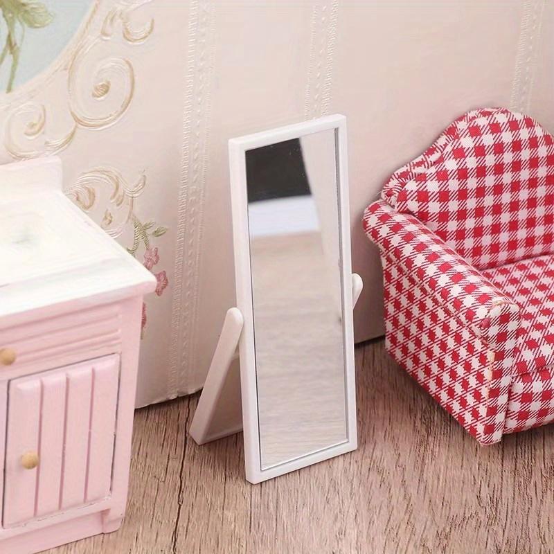1PC 1:12 Dollhouse Miniature Simulation Full Length Mirror Model Furniture Accessories For Dolls House Decoration