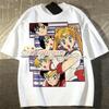 American Retro Summer Short Sleeved Tshirt Mens and Womens Beautiful Girl Warrior Print Ins Versatile White Design Trendy
