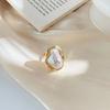 Fashion Personalized Geometrical Irregular Baroque Pearl Ring For Women Retro Open Resizable Index Finger Rings Party Jewelry