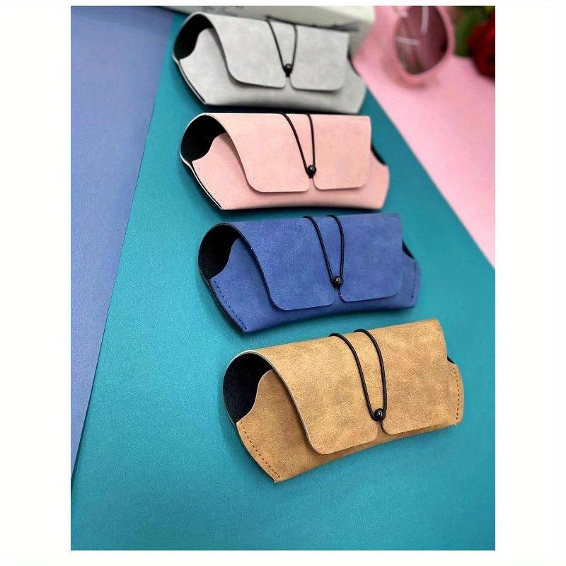 Fashion Simple Glasses Case Sunglasses Case Portable Anti-Pressure and Anti-Drop Soft Bag Leather Storage and Protection Case