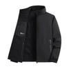 Reversible Plus Velvet Fleece Jacket: Business Casual Stand Collar for Autumn/Winter, Ideal for Middle-Aged Men.