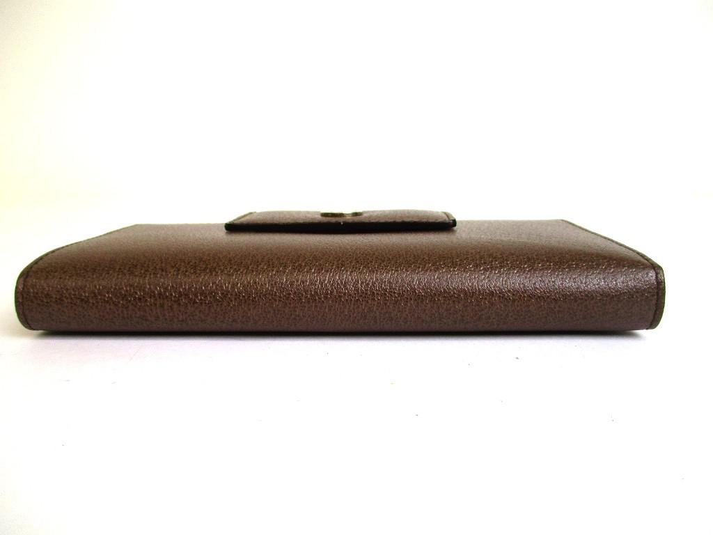 Authentic  BVLGARI Dark Brown Leather Classico Silver H/W Trifold Long Flap Wallet #b171 Open Box