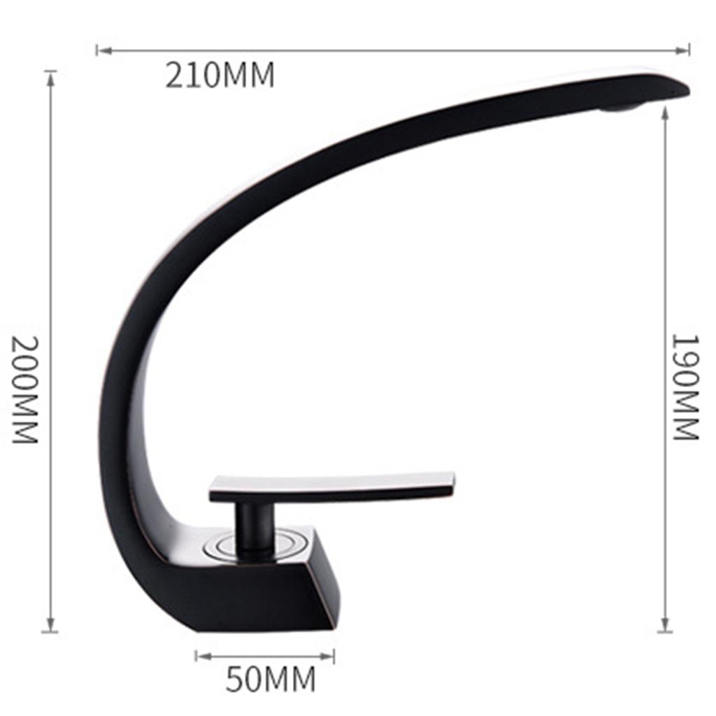 ABWR-Modern Bathroom Basin Faucet, Single Handle Hot And Cold Water Waterfall Faucet, Black