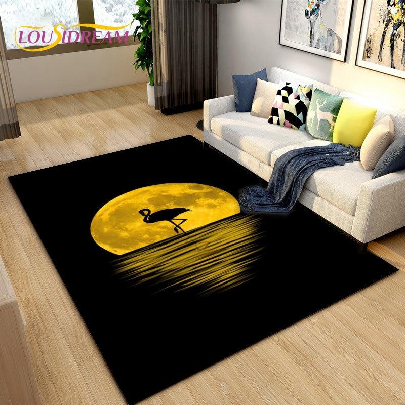 Tapete criativo nórdico 3D Flamingo Bird Area, tapete para sala de estar, quarto, sofá, cozinha, banheiro, capacho, tapete antiderrapante