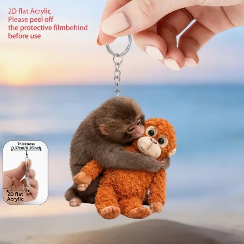 Punch The Monkey Plush Doll Keychain Cartoon Anime Toy Bag Pendant Colleague Desk Ornaments Gift