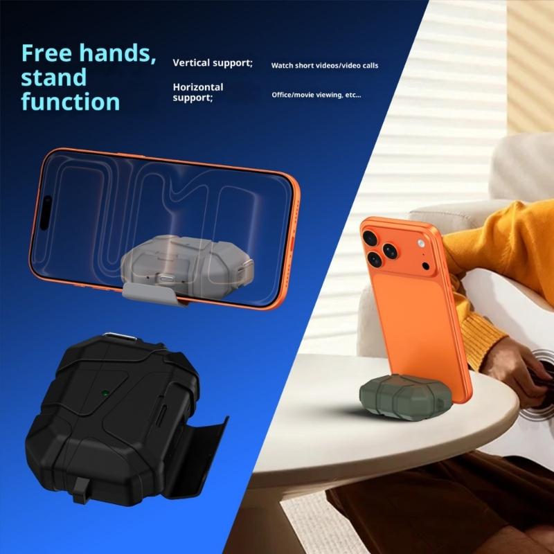 Secure Lock Protective Earphone Case Phone Stand 2 in 1 Design For Pods Pro3 With LED Charging Light