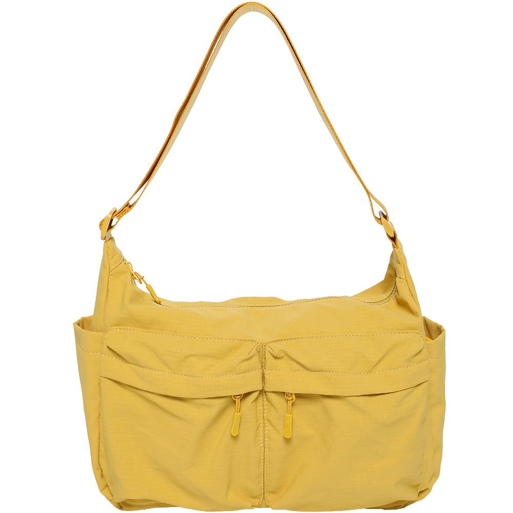 Nylon Messenger Bag, Men'S And Women'S Shoulder Messenger Bag, Neutral Dual-Purpose Satchel, Lightweight Anti-Splashing Large-Capacity Outdoor Bag