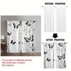 2pcs - Black butterfly print curtains, pole bag curtains, home decoration, room decoration