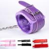 Couple Bondage Faux Leather Plush Cuffs Chain Adult Sex Game Restraint Handcuffs