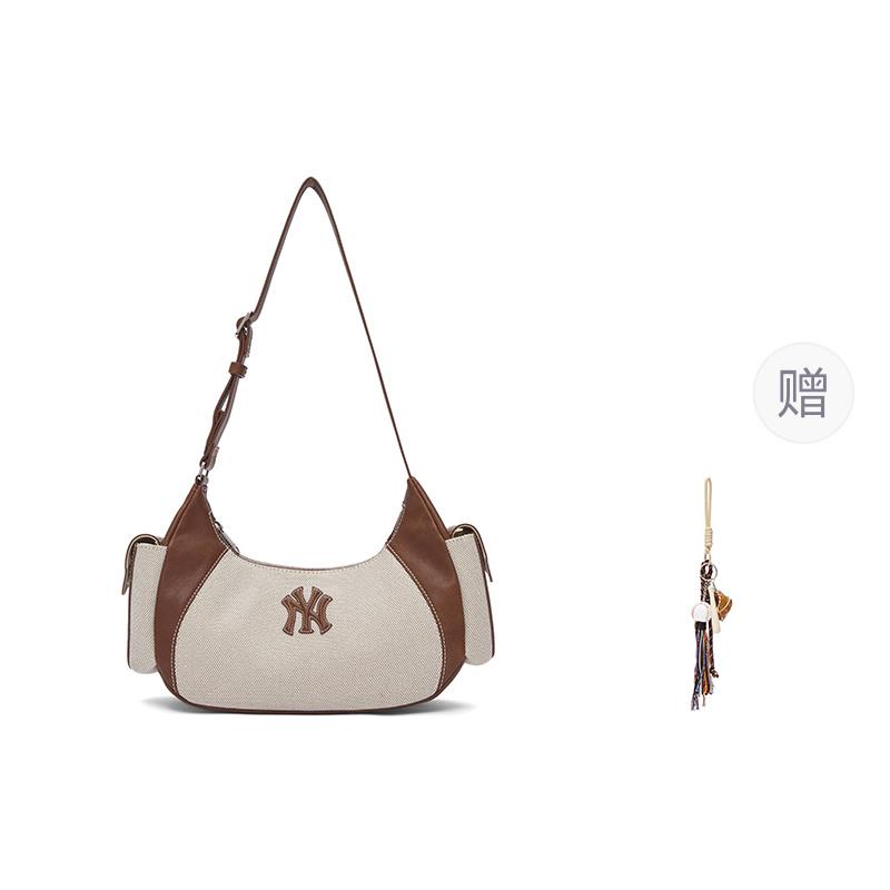MLB New York Yankees Cotton MLB Shoulder Bag, Crossbody Bag Large Unisex Ecru 3ABQBV15N-50CRD
