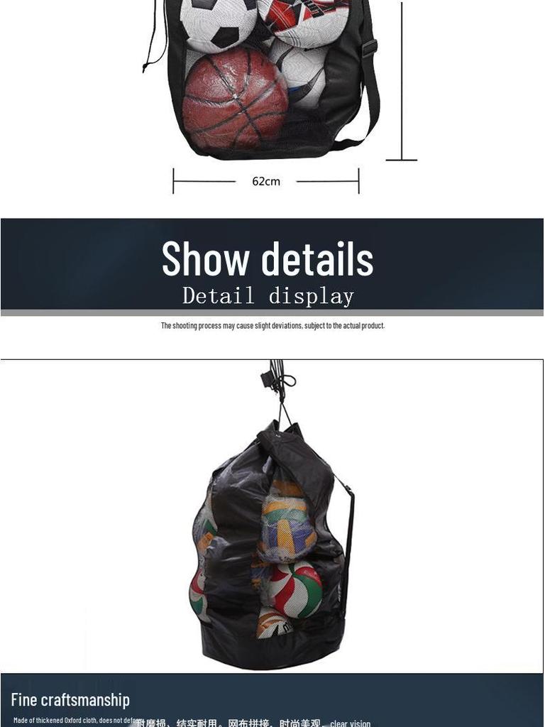 Cross-Border Sports Ball Storage Bag: Large Mesh Drawstring for Football, Basketball, Volleyball Equipment.