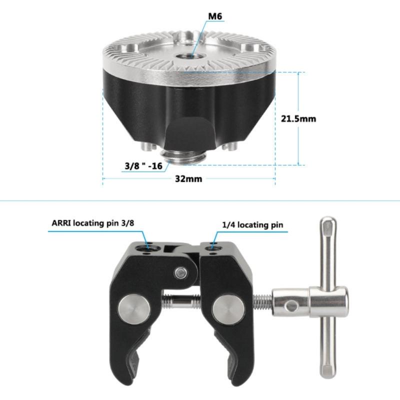 Aluminium Super Crabbing Clamp Crabbing Pliers Clip With 1/4-20 Mounting Point For Articulating Monitors Video