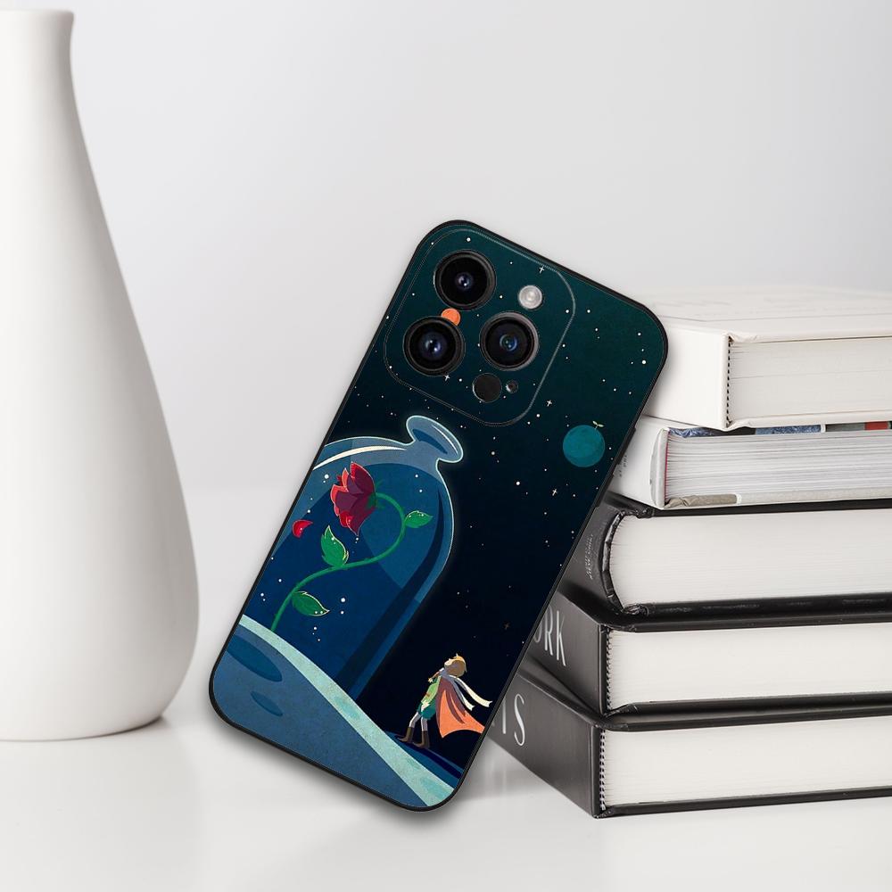 Little Prince Phone Case For Iphone 16 15 11 13 14 Pro Max 7 8 Plus X Xr Xs Max 12mini Black Shell Cover Case