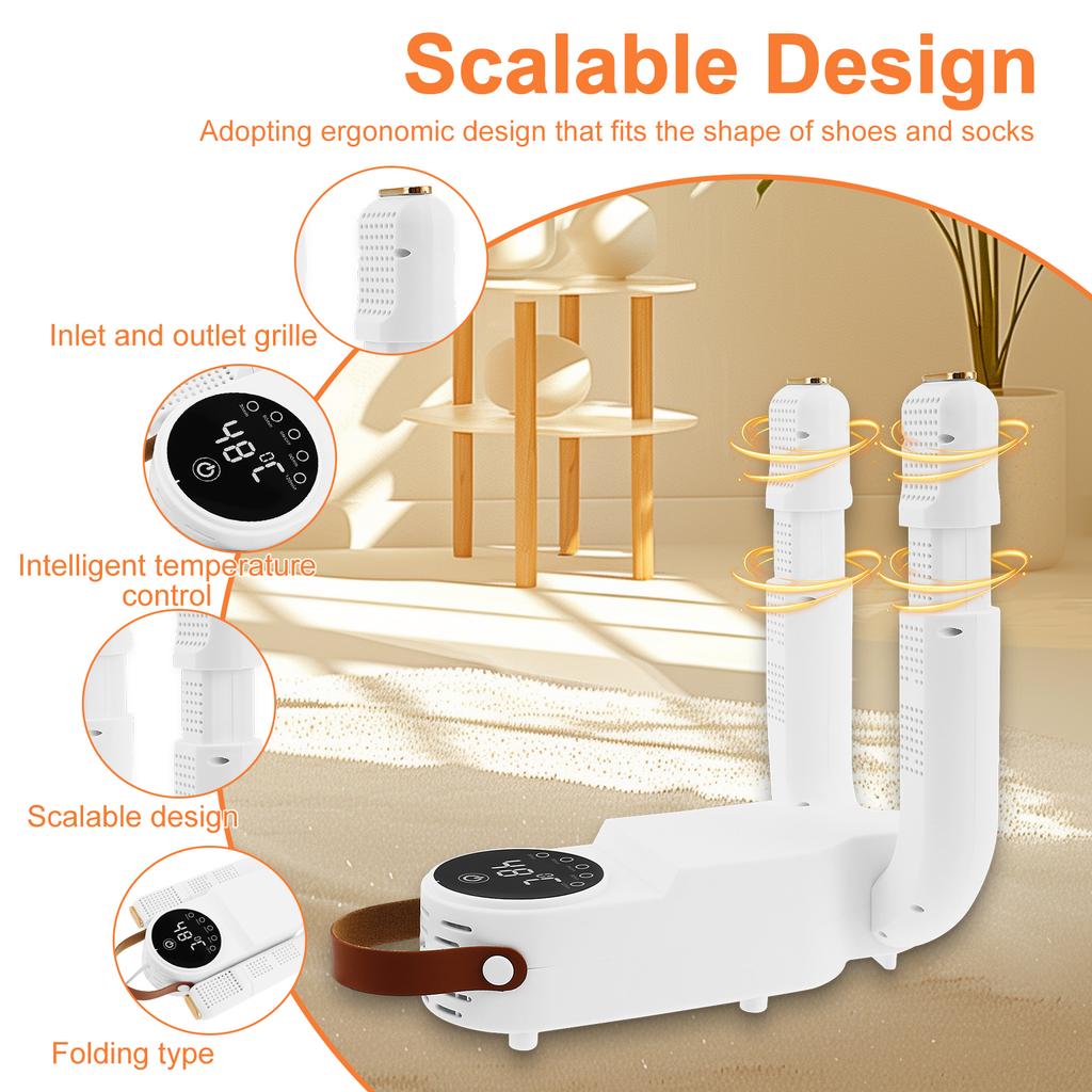 Electric Boot Dryer US Plug Telescopic Boot Warmer Quiet Folding Drying Rack&Heat Blower Portable Boot Warmer for Boots Sneakers