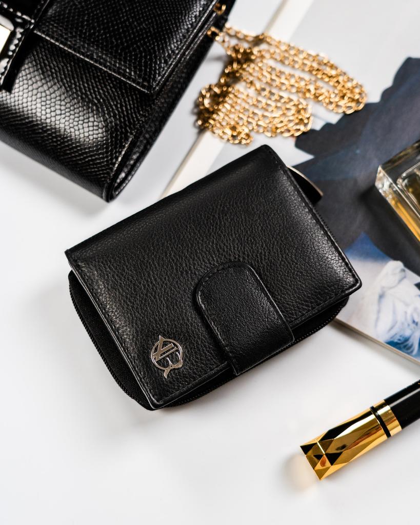 Women's Leather Wallet R-DLL2-NCD-BL-8411 Black