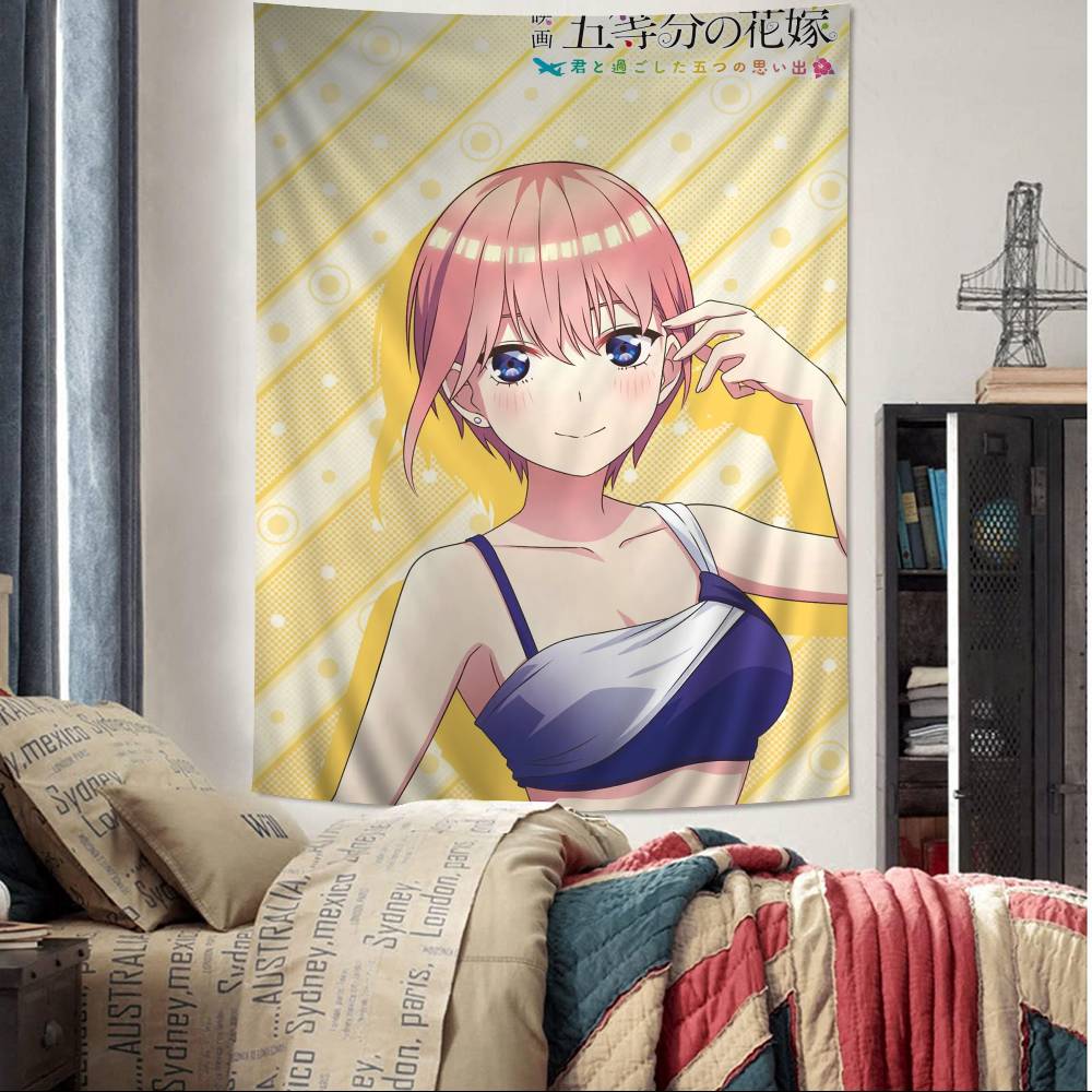 The Anime Quintessential Quintuplets Colorful Tapestry Wall Hanging Hippie Flower Wall Carpets Dorm Decor Japanese Tapestry