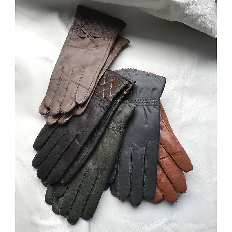 Sheepskin Gloves Thin Lined With Fleece Warm Winter Women Men Daily Use