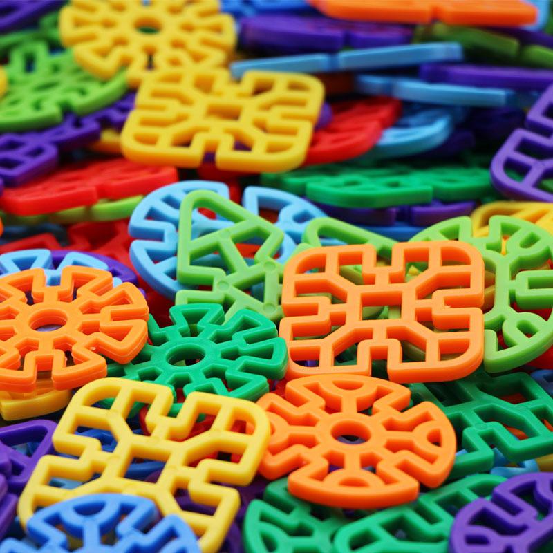 10050Pcs Kids Geometric Snowflake Plastic Building Blocks Stem Construction Interlocking Toyskindergarten Classroom Supplies