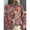 Neuer bedruckter lässiger Umhang Cardigan Pullover