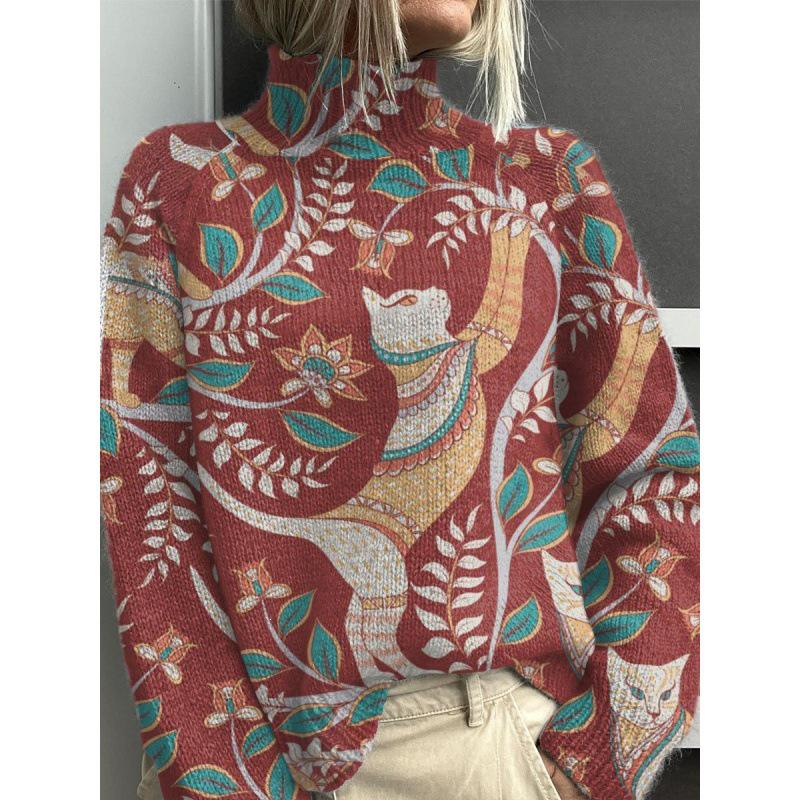 Neuer bedruckter lässiger Umhang Cardigan Pullover