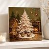DIY Mini Framed Pearl Painting Kit Beads Canvas Home Decor Painting Christmas Tree Fireplace Holiday Ornament Gift Decoration