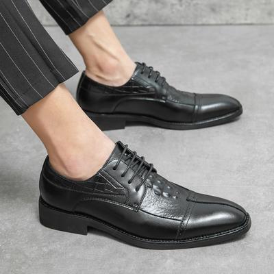 Oxfords d'affaires Chaussures en cuir Homme à lacets Caoutchouc Chaussures de ville formelles Homme Bureau Mariage Ballerines Chaussures Mocassins Homme