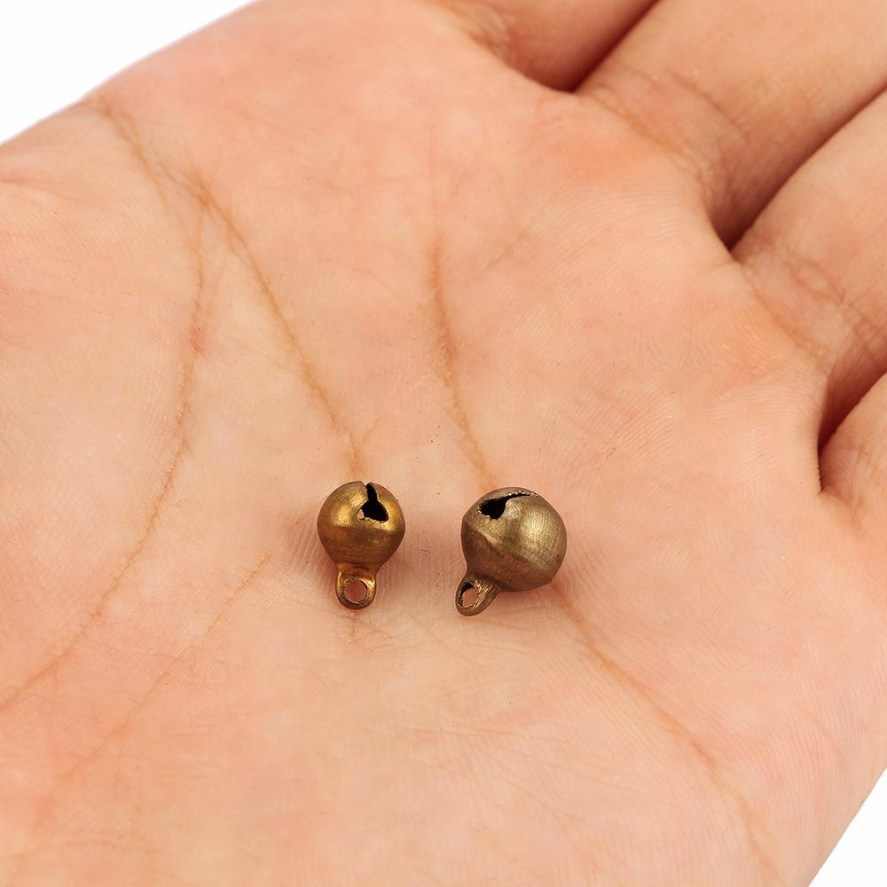 Metal 100Pcs Christmas Tree Pendant Bronze Jingle Bell Accessories Home DIY Crafts Decoration