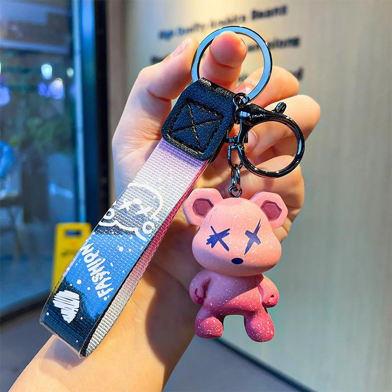 Chameleon Stylish Resin Bear Keychain Cute Couple Car Accessory Perfect For Birthdays And Holidays