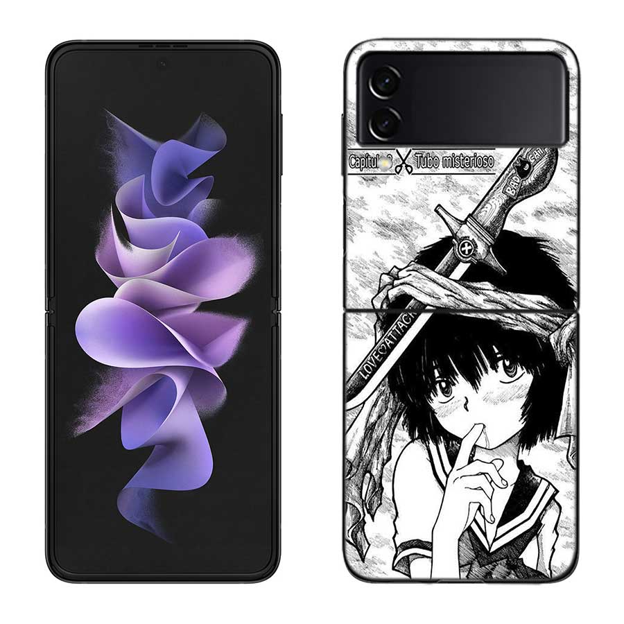 

Urabe Mikoto Phone Case For Samsung Z Flip 7 6 5G Galaxy Z Flip 5 4 3 Black Hard Cell Cover Luxury PC Shell Coque Samsung Z Flip 7 5G