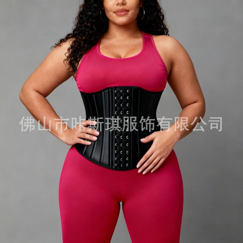 Women 25 Bones Sweat Waist Trainer Tummy Control Latex Body Shaper Waist Cincher