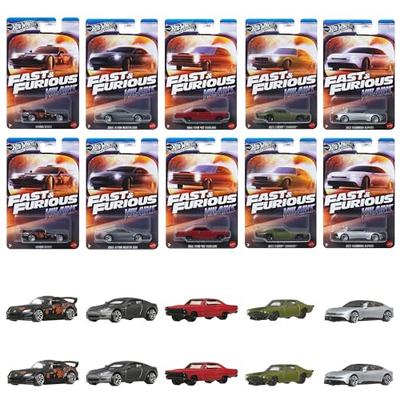 Hot Wheels Fast & Furious Tema Sortido - Veículos Vilões Brinquedos, Mini Carros, Caixa de 10 Carros, Idades 3+, Multiuso, 986J-HNR88