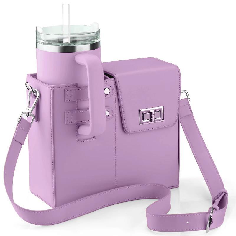 Universal Crossbody 40oz Tumbler Holder Bag Adjustable Strap Water Resistant for Camping Hiking Beach Picnics