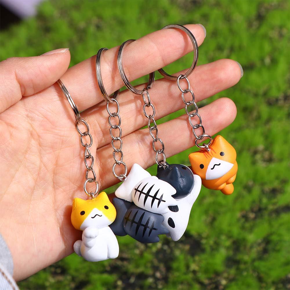 Creative Gift PVC Key Ring Key Chains Cat Keyring Lucky Cat Keychain Kitten Key Chain Bag Pendant