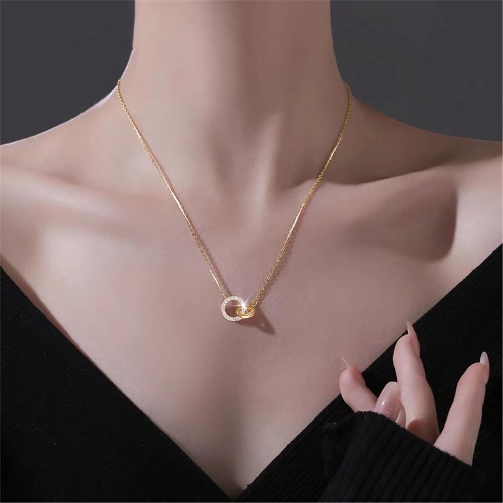 New Arrival Voguish Stylish Trend Light Luxurious Elegant Delicate Zircon Stone Geometric Double Finger Ring Interlocking Ladies High Jewelry Event