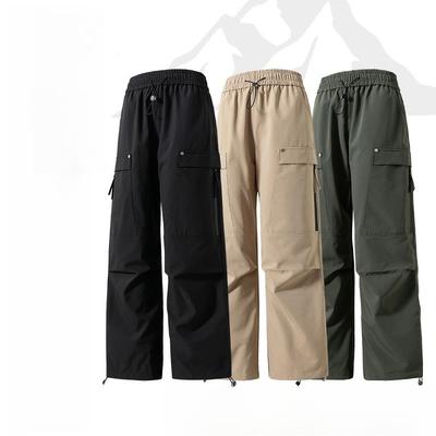 Pantalon de Sport Imperméable de Couleur Unie Fonctionnel à Jambe Droite pour Homme, Ample et Polyvalent, Pantalon Décontracté Tendance pour Homme