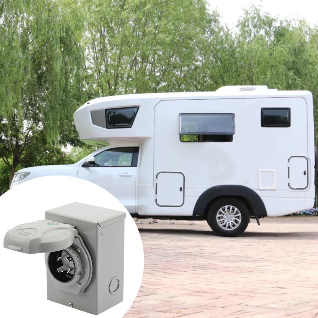 RV Power Outlet Panel Box Electrical Receptacle Panel 50Amp NEMA 14 50R