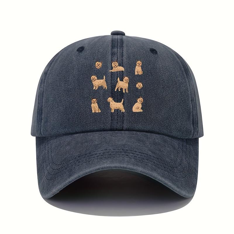 Cute dog pattern baseball cap, daily casual fashion, men's and women's universal sun protection duckbill cap