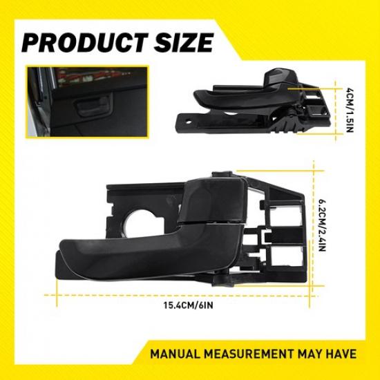 2X Black Interior Door Handles For 2005-2010 Kia Sportage LH RH Side Plastic EXV