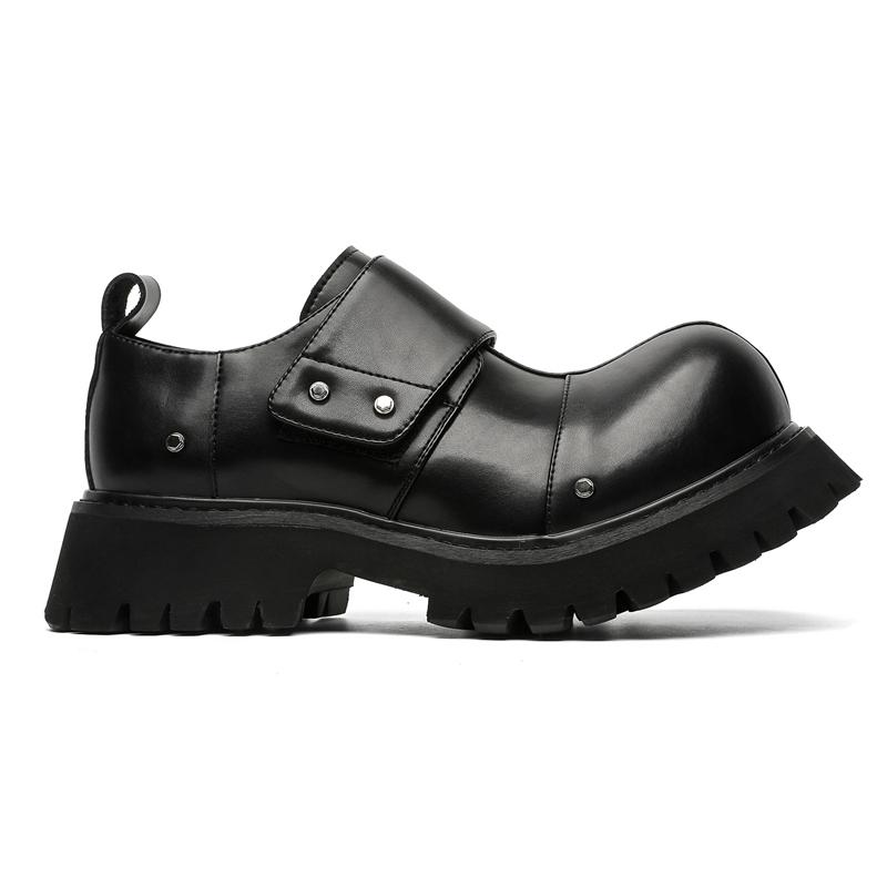 

Оригинальный дизайн Мода Британский уличный стиль Черная кожа Обувь для увеличения роста Для повседневной носки мужская Повседневная нарядная Обувь Слипоны Лоферы 44 чёрный