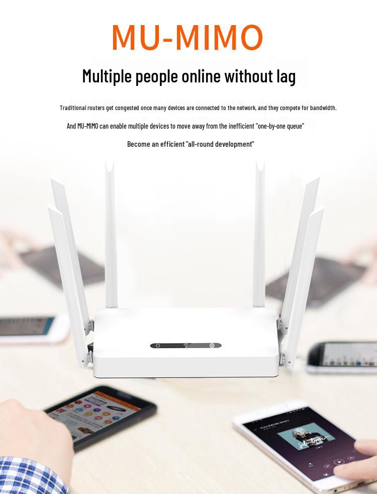Dual-Band Gigabit Router with Full Gigabit Ports for Home WiFi Networking